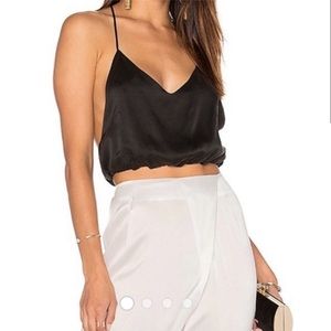 Kendall and Kylie Cropped Silk Top